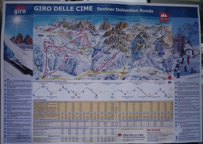 Sextner Dolomiten Runde (Giro delle cime) (gibt's gefaltet auf Scheckkartengröße an der Talstation)