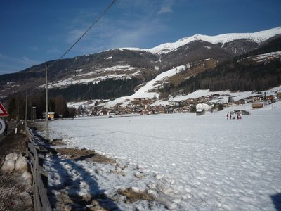 Blick Bad Moos Richtung Sexten und Skigebiet Helm