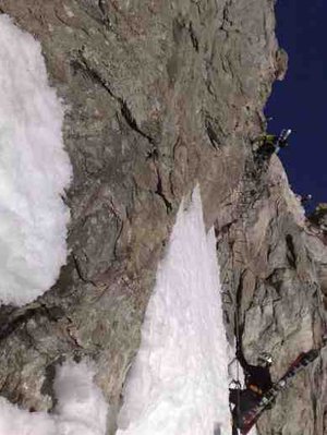 Blick zum Klettersteig