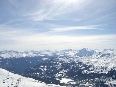 Aussicht von der Bergstation der 2 KSB Schwarzhorn - Ostseite
