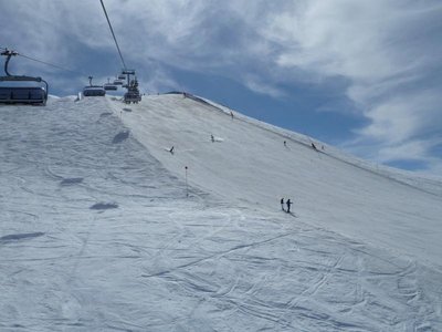 Trittalp, eine der besten Pisten, hier staubte der Schnee...