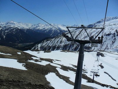 gruobenalp ist offiziell nur noch über die traverse von der parsennhütte erreichbar, beide direkten pisten sind dahingeschmolzen