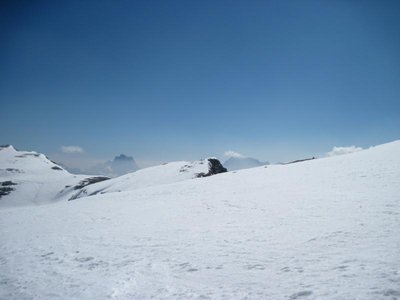 Am Hochplateau: Monte Pelmo mit Dunstschicht