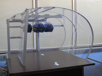 Antriebsstation mit Garagierung<br />(Links ist der Zu- und Abgang)