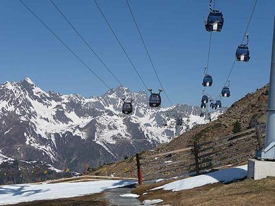 Die Kabinenbahnen Silvretta und Fimba.
