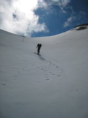 Aufstieg direkt nach dem Anfellen