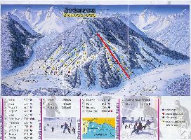 Pistenplan mit der von mir eingezeichneten Lifttrasse: