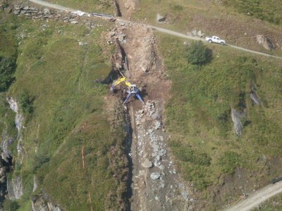 Leitungsverlegung extrem steiler Hang
