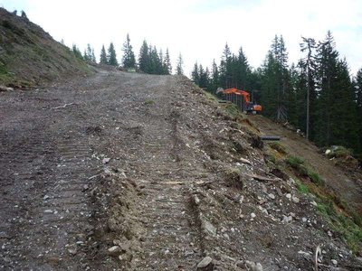 Die letzte Kurve ist komplett abgeräumt. Mal sehen, wie das fertig aussieht.