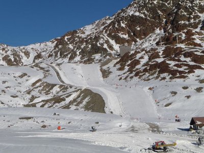 Gletscherseeabfahrt, Nachmittags etwas sulzig