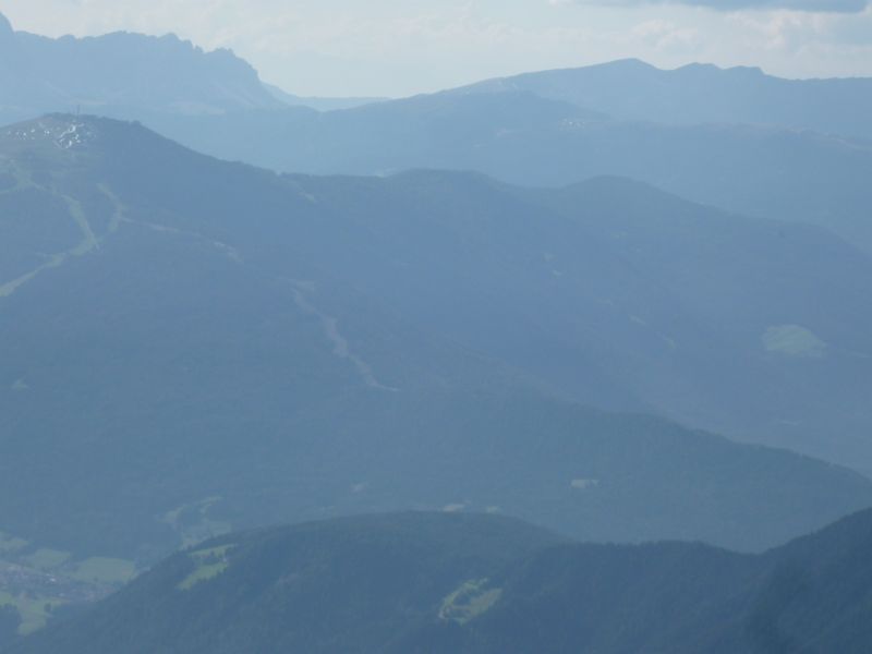 Blick Amperspitz Richtung Piste Ried - nicht gerade ideale Fernsicht