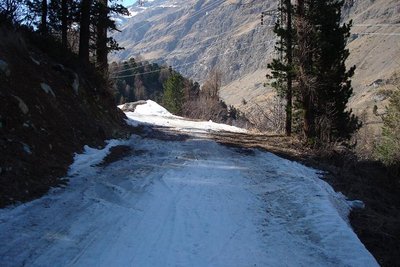 Abfahrt vom Hörnli zum Furi, Piste war offen !