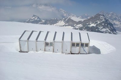 Rote Nase Hütte auf Plateau Rosa
