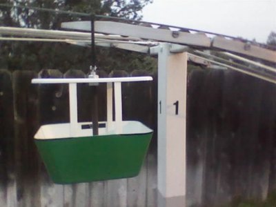 Here is the green one I sold custom paint job.Vonroll tags inside each gondola..