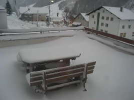 Unsere Terasse mit mehr Schnee druff
