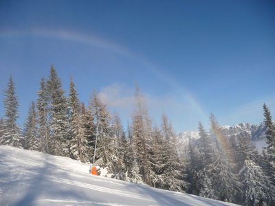 Kunstschneebogen, konnten wir aber nicht genießen!!!