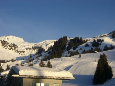 Blick am Morgen auf die "Talabfahrten"