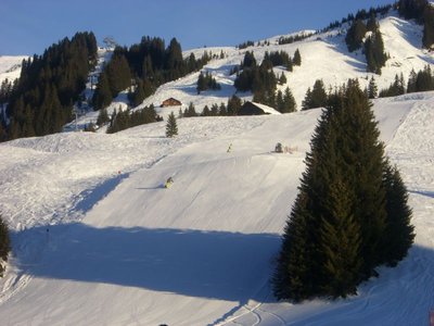 Blick am Morgen auf eine der "Talabfahrten"