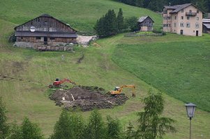 Arbeiten am Stützenfundament