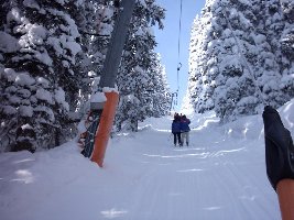 Der tief verschneite Bernadein-Hang, hier gab's 1.50Meter besten Pulver!