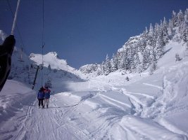 Blick auf die Bernadein-Abfahrt
