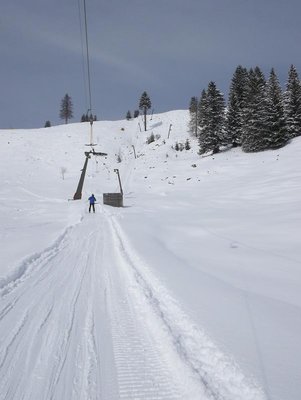 im Rankenlift - die Spur war im Steilstück tw recht schmal