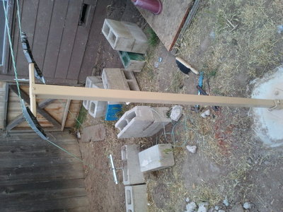 4 1\2 feet tall.12 sheave towerbatteries