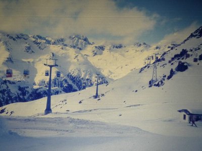 Silvretta- und Fimbabahn bei der Bergstation.