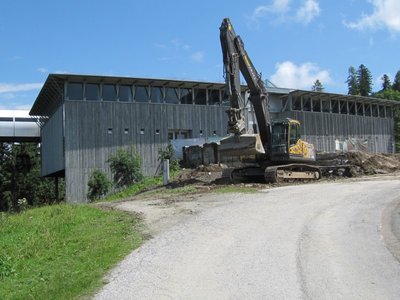 Abbriß der Bergstation der alten Kirchboden-Sesselbahn