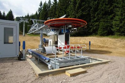 Talstation mit Förderbandeinstieg