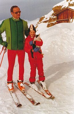 Papa und Mariella und Bergstationsliftkatze Almbahn II