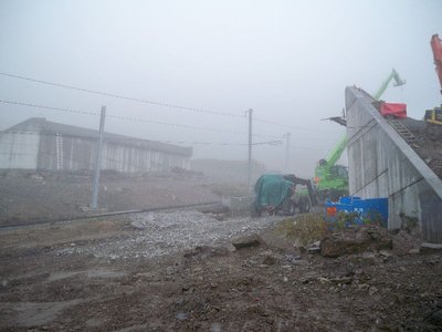 Brückenfundamente der künftigen Skibrücke