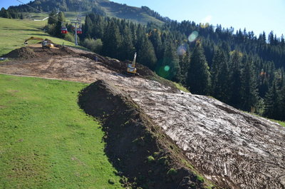 Pistenbau bei der ehemaligen Bergstation