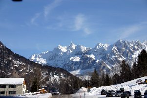 Anfahrt zu Schwägalp. Erster Blick zum Säntis