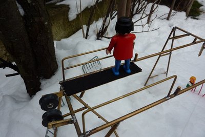 Mitarbeiter am Wartungspodest