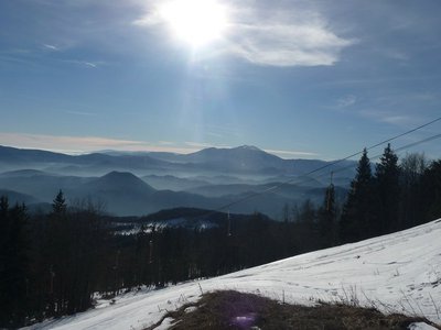 Blick zum Schneeberg bei der Bergstation der Gipfellifte.