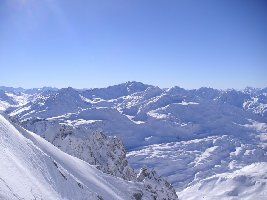Blick vom Schindlergrat; Richtung Skigebiet Stuben