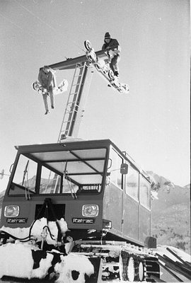 Bau des neuen Grünwaldseeliftes , Ersatz des langsamen Stemag U60 durch einen neuen Stemag mit T-Stützen und Langbügel. Ca. 1976 .