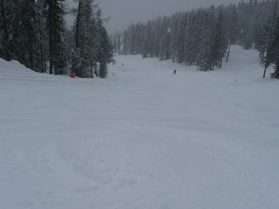 Auf der neuen Piste beim Six-Pack: Der erste Hang nach der Abzweigung.