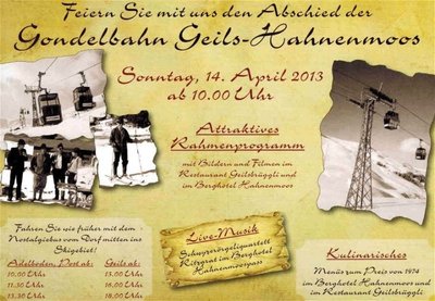 Rahmenprogramm Gondelbahn
