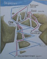 ein etwas eigenwilliges pistenpanorama, eigenmarke GIW AG - direkt auf die wand gemalt.