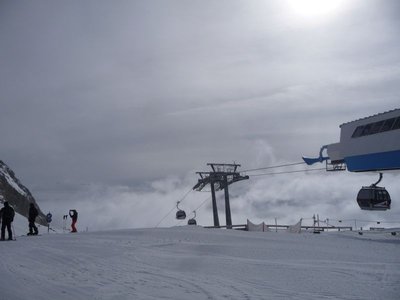 Nach der halben Abfahrt leider Nebel