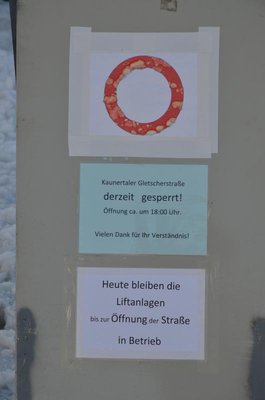 Hinweisschild an der Ochsenalm-Talstation