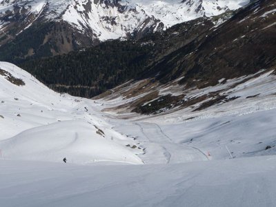 Velilleck, best präparierte Piste am Morgen
