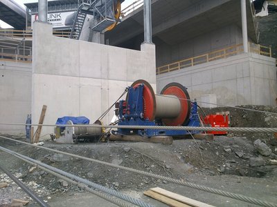 Seiltrommel mit Hilfsseil