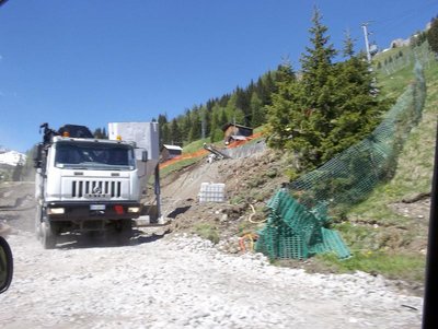 Bau der Talstation am Gegenhang