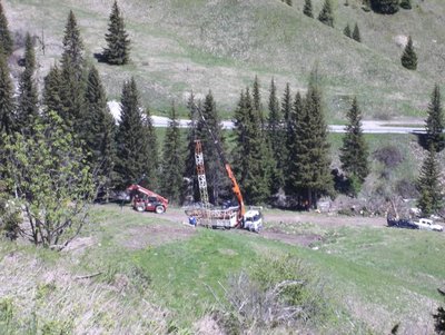 Errichtung der Materialseilbahn