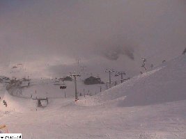 Col de Bretaye unter einer Nebeldecke