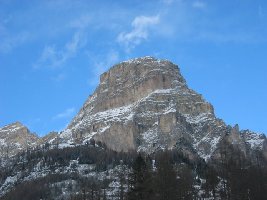 Sassongher, der markante Gipfel über Corvara/Colfosco
