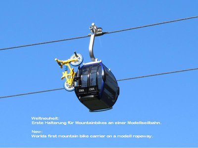 Mountainbike Halterung an an einer Kabine